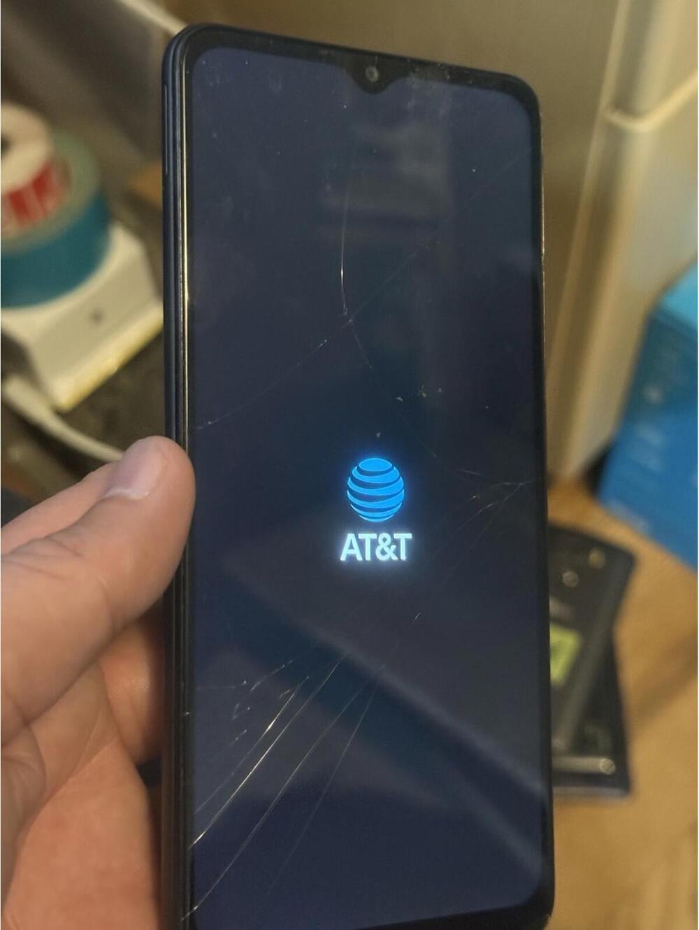 Samsung Galaxy A12 - 32GB - Black (AT&T) (Single SIM) - Crack Screen , (parts )